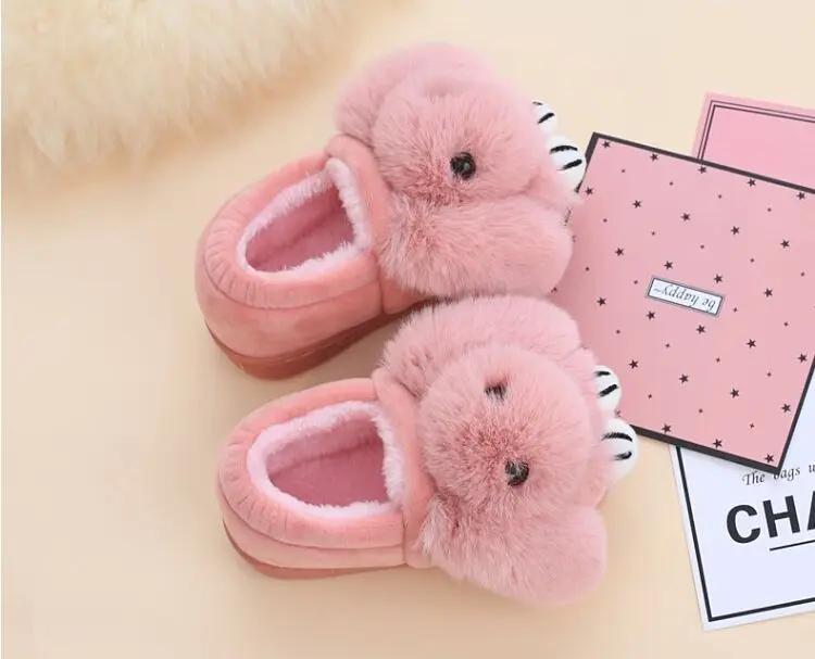 Design de Moda Interior das Crianças Bonito dos Desenhos Coelho com Orelhas Chinelos de Algodão Novo Inverno Animados Doméstico Sapatos 2020 12 Home & Garden