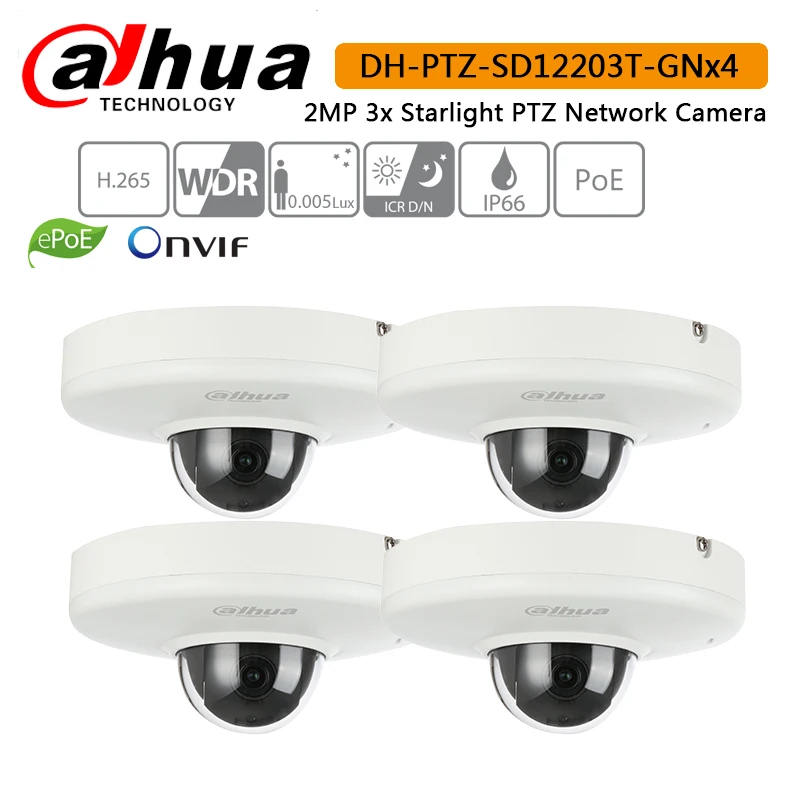 Сетевой видеорегистратор Dahua ptz Камера 2MP POE DH-SD12203T-GN 3xoptical зум WDR (широкий