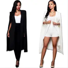 Explosions fall new personality pure color fashion long cloak European and American women suit jacket