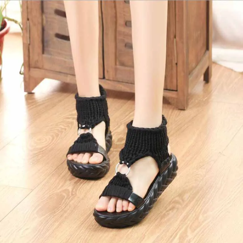 

2019 New casual Women sandals Platform thick bottom Sandals Peep toe Shoes Woman Casual buckles Sandals