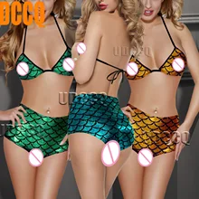Сексуальное металлическое белье из ПВХ, трусики, нижнее белье для танцев на шесте, вечерние бюстгальтер Mermaid, комплекты+ шорты, 8983