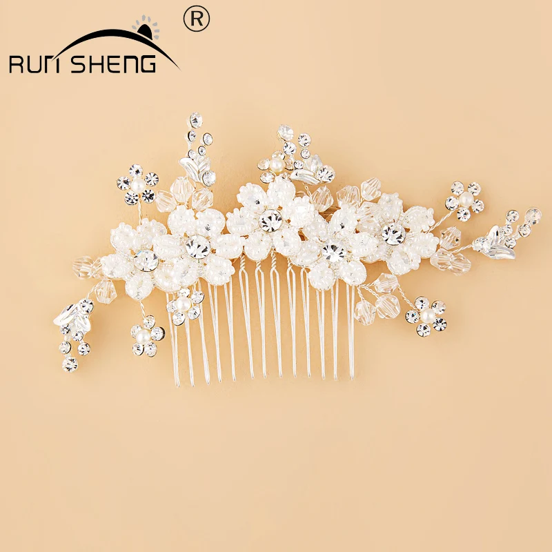 New Arrival High Quality Luxurious Imitation Pearl Hair Combs Wedding Bridal Flower Hair