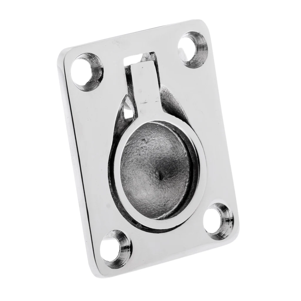 316 Stainless Steel Flush Pull Lift Ring Handle for Marine Boat Hatch Locker Boat Parts Accessories  4.8 x 3.8 cm Silver