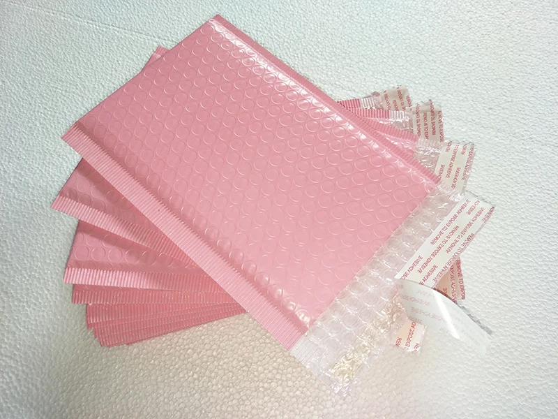 

Light Pink 130*240mm 5.1 x9.4inch Usable space Poly bubble Mailer envelopes padded Mailing Bag Self Sealing [50pcs]