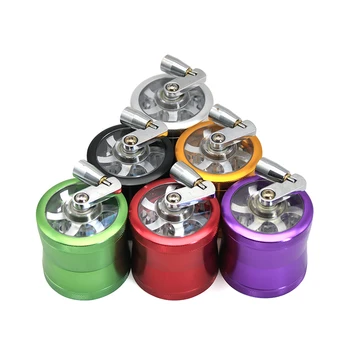 

RF013 50mm Herb Grinder With Handle 4 Layers Portable Aluminum Smoking Crusher Smoke Accessories Pollen Spice Grinder