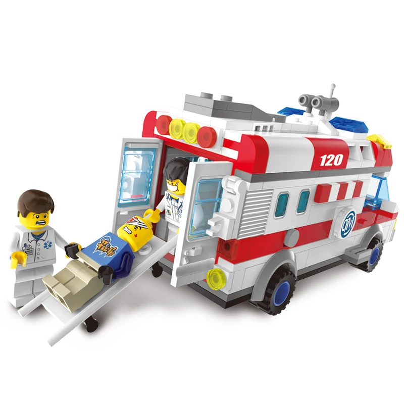 Models-building-toy-Enlighten-1118-Ambulance-Nurse-Doctor-First-Aid-328Pcs-Building-Blocks-compatible-with-lego (2)