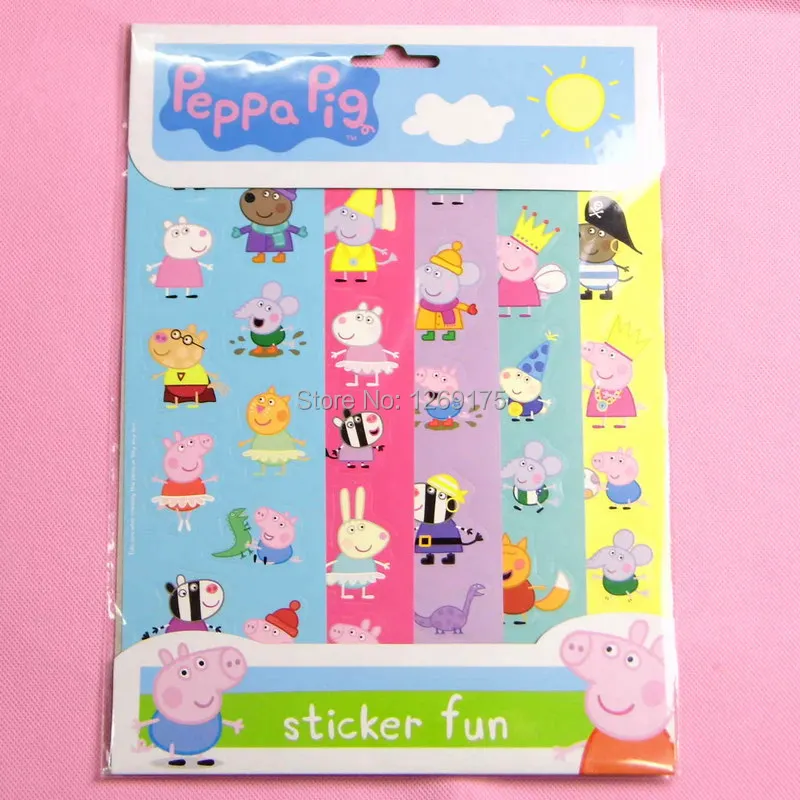 10pcs/lot Children PVC Sticker Cartoon Peppa Pig Scrapbooking Animals Stickers for Kids Learning &amp Educational Gift to Kid | Игрушки и