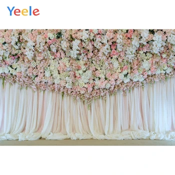 

Photophone Wedding Backdrop Flower Curtain Floral Decoration Photography Background Photocall For Photo Studio Custom Vinyl