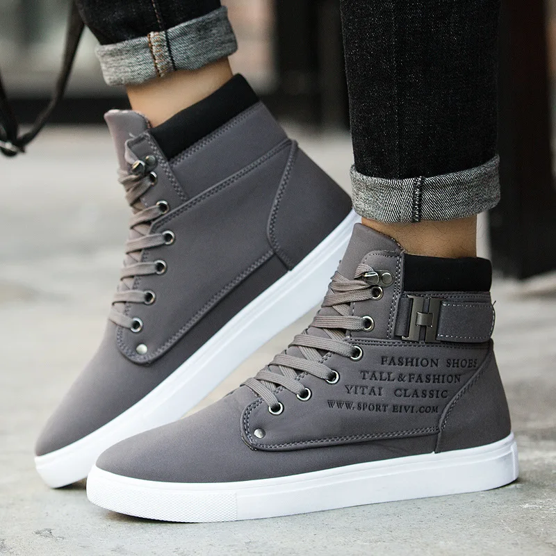 Koovan Men's Sneakers 2018 Autumn And Winter Matte Leather High Top Men's Shoes Large Size Size 47 Retro Casual Men's Boots Male Koovan Men's Sneakers 2018 Autumn And Winter Matte Leather High Top Men's Shoes Large Size Size 47 Retro Casual Men's Boots Male