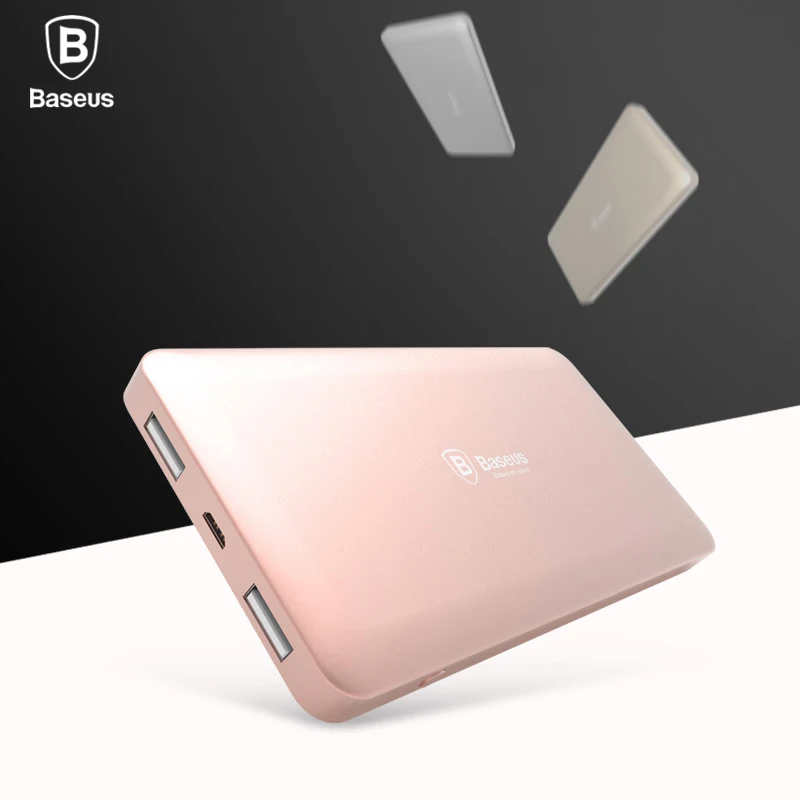 Baseus 10000mAh Dual USB Power bank Portable Mobile Phone Charger External Battery For iPhone 7 6s samsung S8 huawei xiaomi