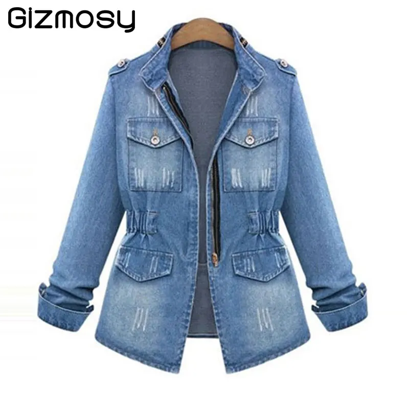 Jacket Women Casacos Feminino Slim Vintage Denim Jacket Femme Elegant Casual Bomber Jeans Jacket 2018 Basic Coats SY2344 Jacket Women Casacos Feminino Slim Vintage Denim Jacket Femme Elegant Casual Bomber Jeans Jacket 2018 Basic Coats SY2344
