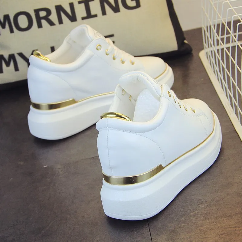 

White Casual Shoes Woman Fall 2018 New Fashion Women Shoes All-Match Korean Thick Sole Chaussures Femme