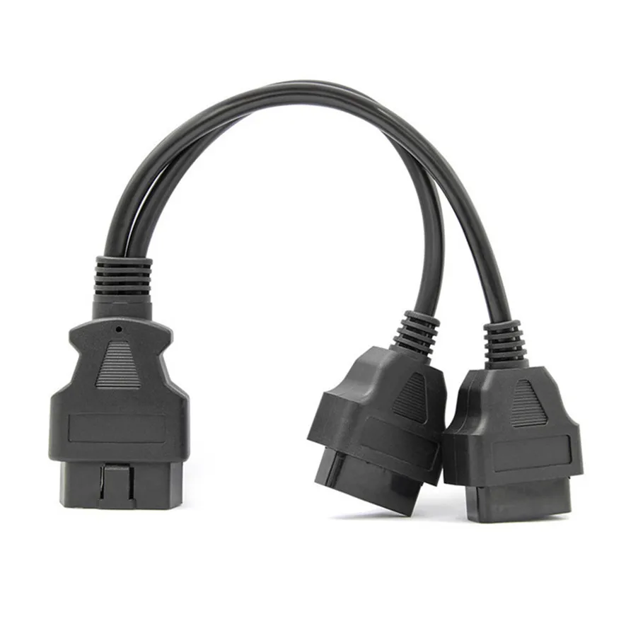 ELM327 удлинитель адаптер OBD2 сканер 16pin 2 в 1 Мужской Женский Преобразованный кабель