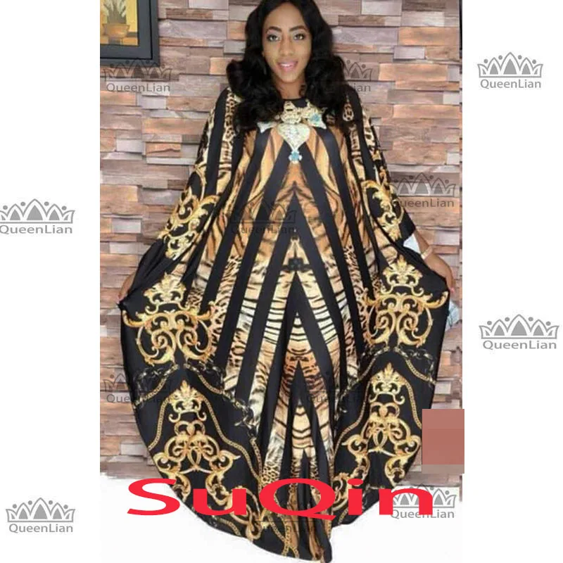 

2019 African Slash Neck Dresses for Women Printing Dashiki Casual Dress Robe Femme Indian Clothing big Size BRW (XF04)