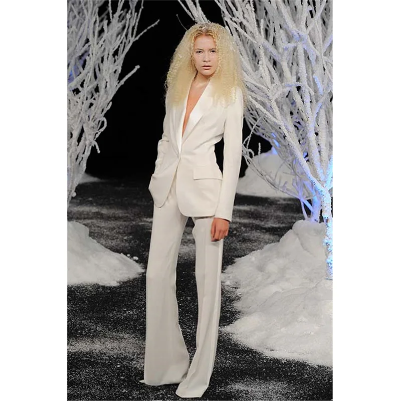 womens ivory trouser suit