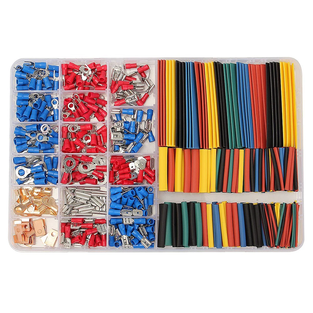 

350 PCS Terminals&328 PCS 2:1 Heat Shrink Tube Assorted Connectors Box