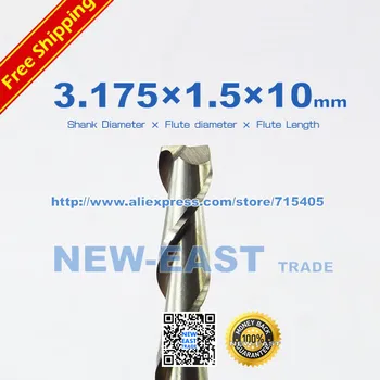 

10 Pcs 3.175*1.5*10mm Two Flutes End Mill Bits Cutting Tools Carbide Tools Woodworking Tools CNC Router Bits for Carving Machine
