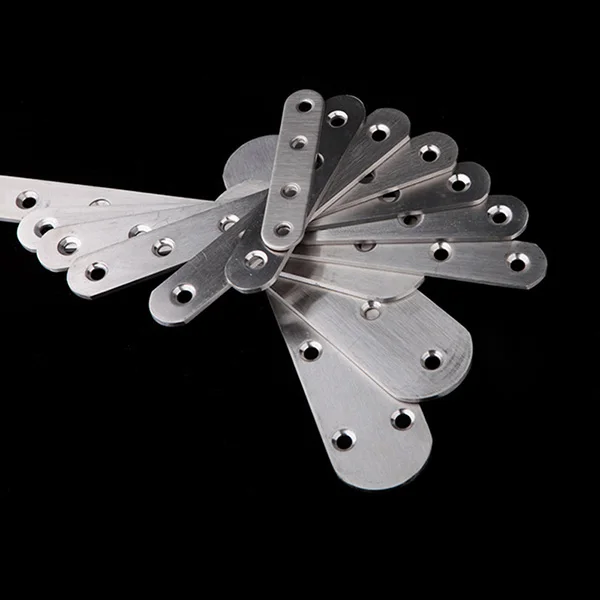 

10 Pcs Stainless Steel Flat Straight Brace Brackets Mending Repair Plates Fixing Connector JDH99