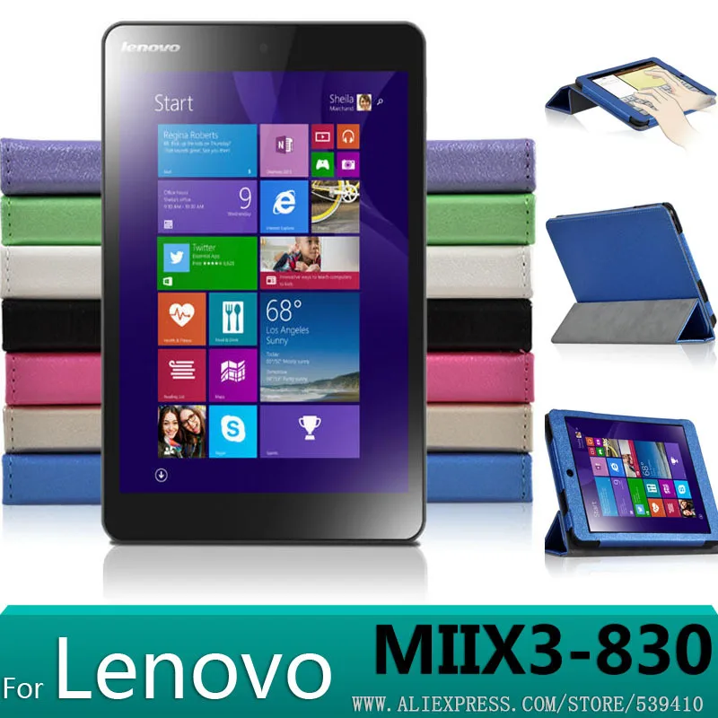 

High quality silk pattern leather case for Lenovo Miix 3-830 Miix 3 830 tablet case cover 7.85 inch + Screen protectors