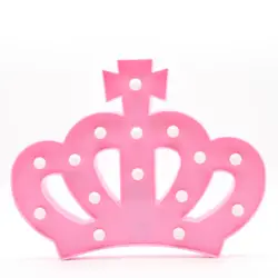 Розовый 3D Корона СВЕТОДИОДНЫЙ Ночник настольный прикроватный столик домашний ночник светодиодный s Теплый Белый праздник Фея Свадебное