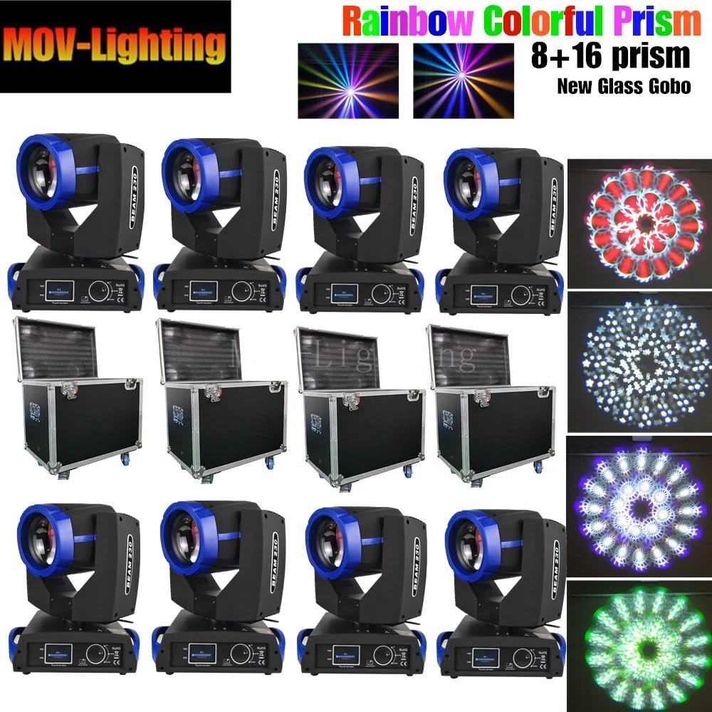

7R 230W Mini Beam Moving Head Light for Stage DJ Bar Disco Party Nightclub 8PCS beam with flycase