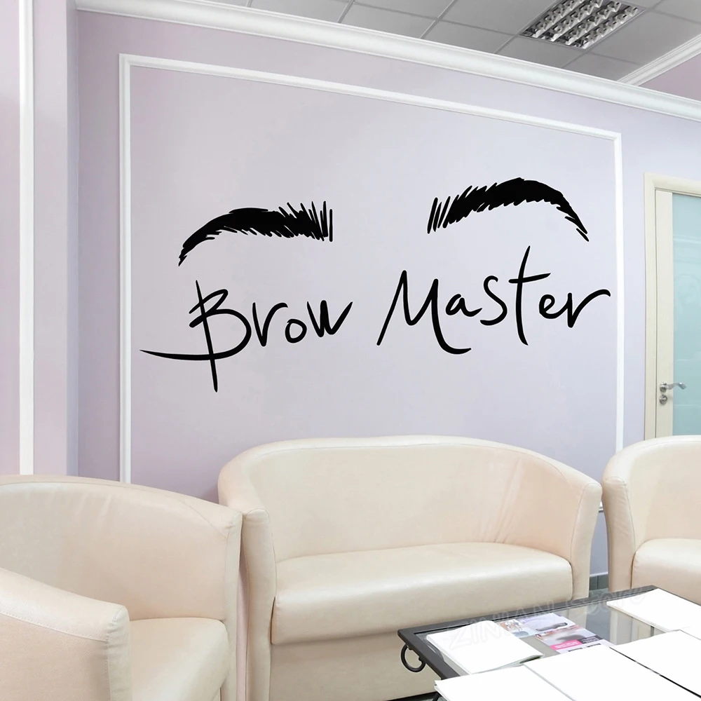 

Eyebrows Brow Master Wall Art Sticker Beauty Salon Vinyl Stickers Removable Home Decor Living Room Make Up Decals for Girls Z943