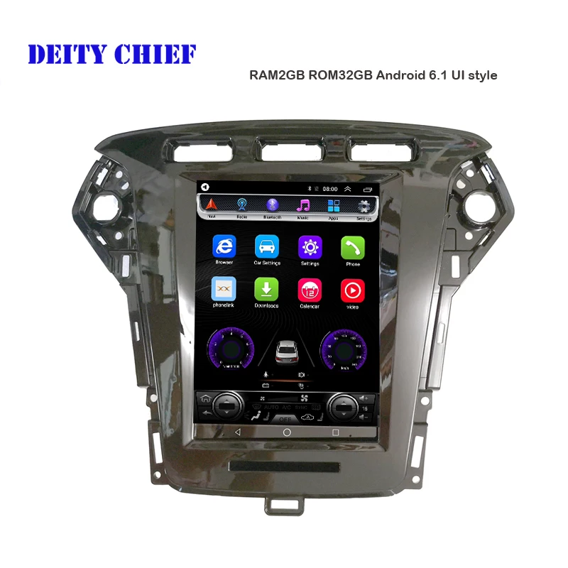 Excellent 4GB+64GB: 8cores Android 8.1 car GPS multimedia radio player for Ford Mondeo mk4  2011-2013 years navigation Vertical screen 1