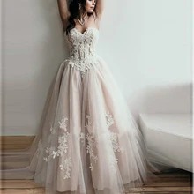 Robe De mariée Sexy en dentelle, épaules dénudées, Corset au dos, tenue formelle Champagne et Tulle