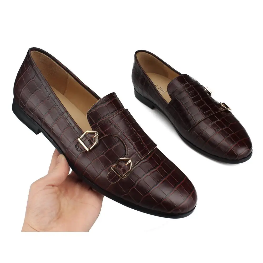 CROCODILE DOUBLE-MONK LOAFERS brown (6)