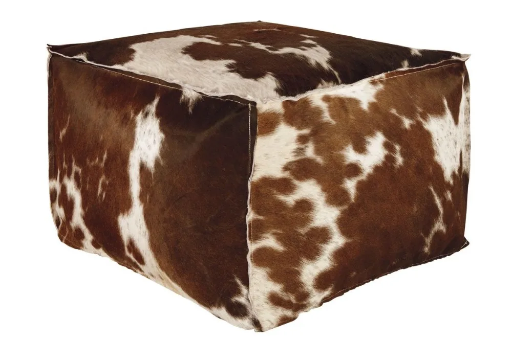 

Top Quality Brown Cow Hair Fur Cowhide Ottomans