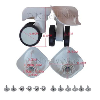 

2PCS A33 Mute Wheel Box Suitcase Luggage Wheel Trolley Case Repair Wheel Universal Travel Suitcase Replacement Wheel white&Black