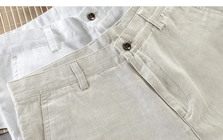 100% Quality Pure Linen Casual Pants Men Brand Long Trousers Men Business Fashion Pants For Men Pantalones Pantaloni Un Pantalon casual pants for men