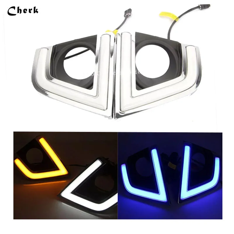 Day Light For Toyota Corolla 2014 2015 2016 LED DRL Daytime Running Light White+Yellow/Bule