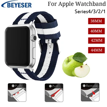 

For Apple Watch Band 38/42mm nylon replacement watchStrap Bracelet band for watch bands series 4 3 2 1 Band 42/44mm watchband
