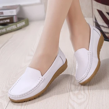 AARDIMI Genuine Leather Summer Women Flats Shoes Casual Flat Shoes Women Loafers Shoes Soft Leather Slip On Solid Women's Shoes ytracygold flat shoes women genuine leather loafers summer comfortable casual shoes women soft shoes female outdoor flats