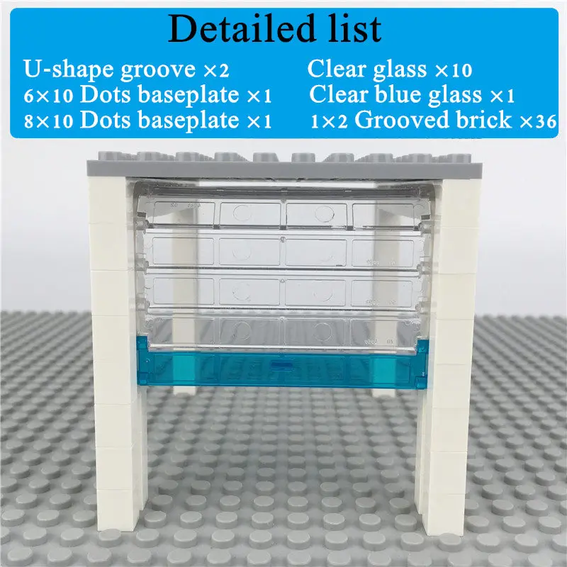 Dubbi diy building blocks paking garage with Rolling Gate house accessories blocks compatible with brands for gift