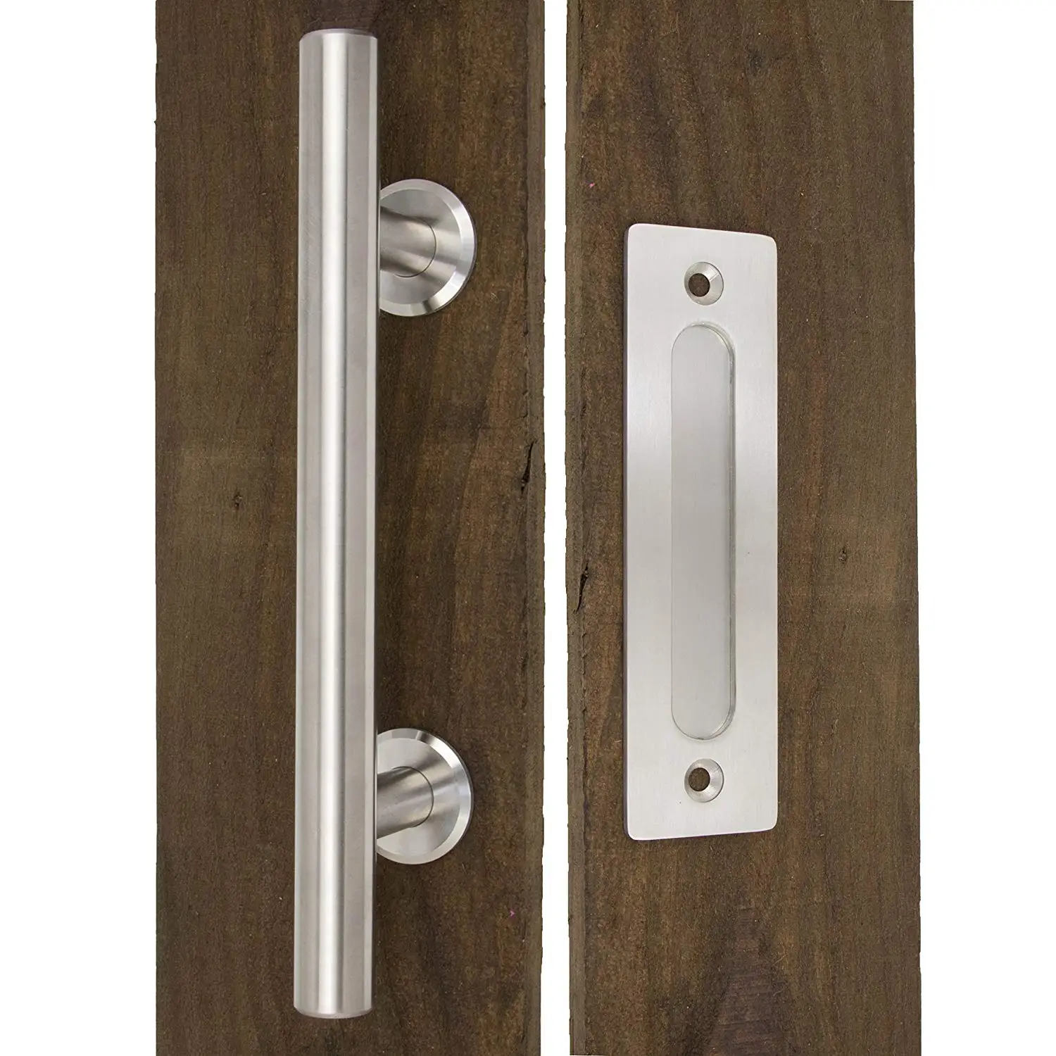 Большая раздвижная дверная ручка сарая 1" обе ручки для внешней двери и промывка для интерьера Современная дверная металлическая ручка сарая
