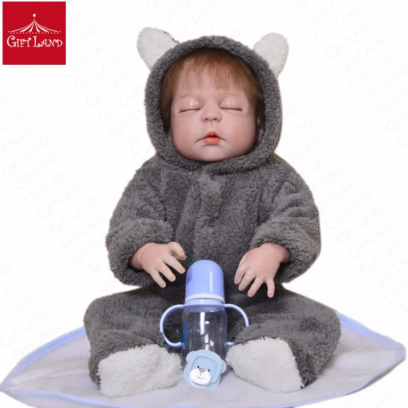 

Close Eye Reborn Baby Doll Full Silicone Newborn Baby Boneca Bebe Reborn Toddler Bed Time Playmate Sleeping Angel Best Gift Hot