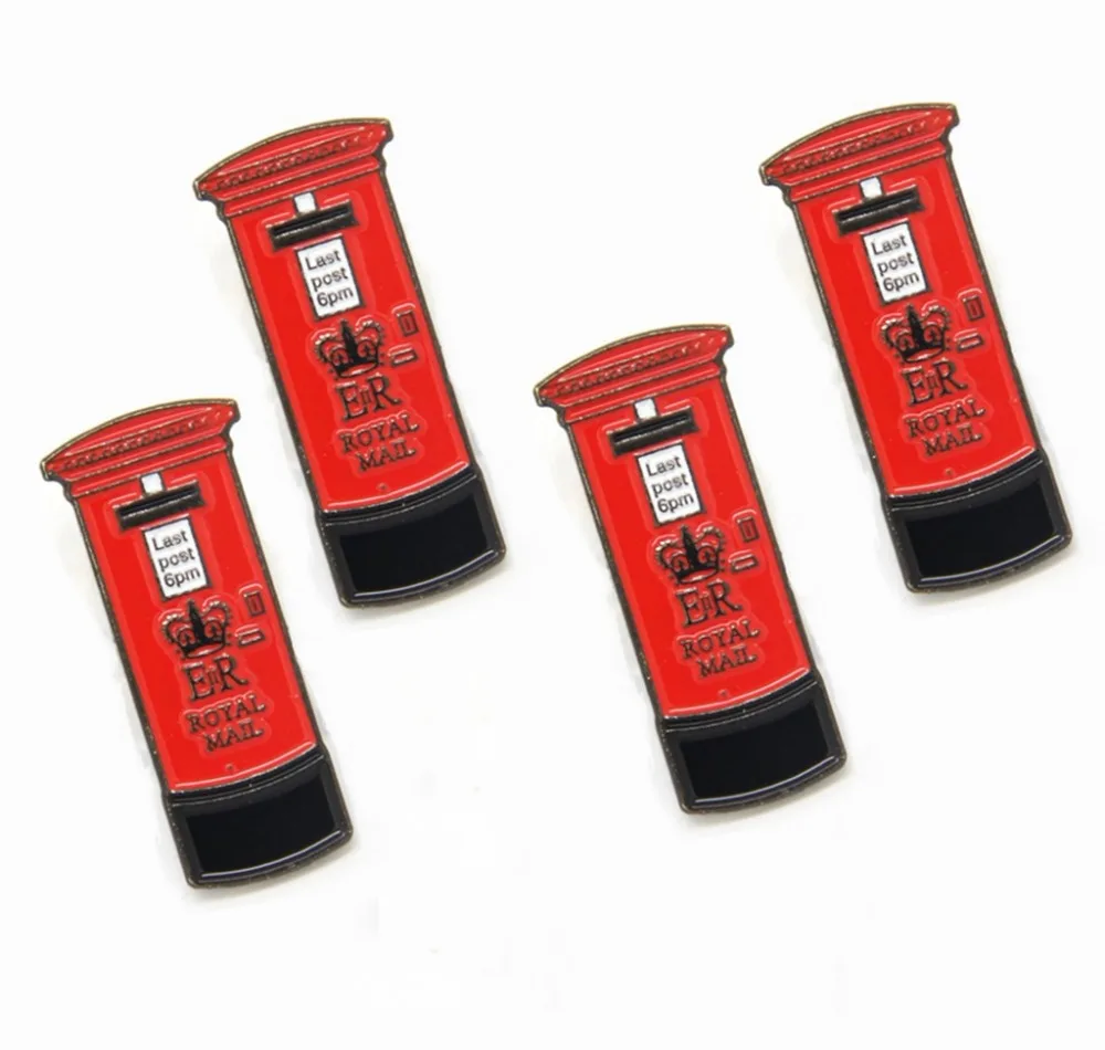 

Lots 5 pcs RED LETTER POST BOX LAPEL TIE PIN BADGE GPO LONDON UK SOUVENIR BROOCH ROYAL MAIL Fans Gifts Jewelry 2.5 X 1 CM