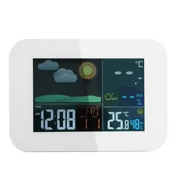 

New Style Digital Colorful LCD Wireless Weather Station Alarm Clock Calendar Outdoor Indoor Temperature Humidity