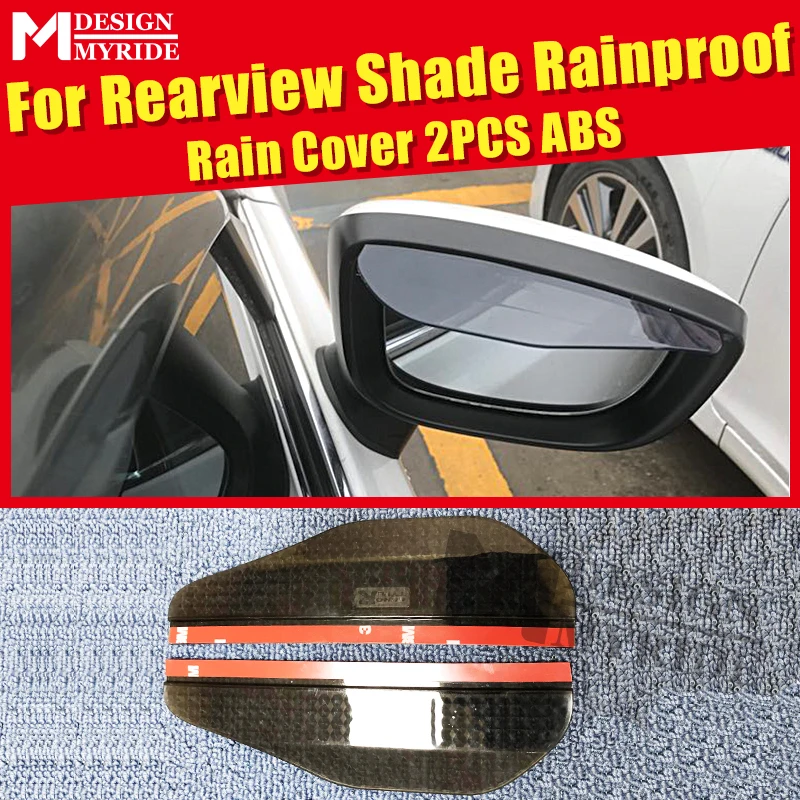 

2 Pcs Universal Car Rearview Mirror Eyebrow Rain Block Blades ABS Material Back Mirror Rain Shade Rainproof Blades Water Cover