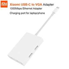 Xiaomi USB 3,0 type C USB-C VGA конвертер Ethernet адаптер Реверсивный для Macbook Xiaomi Ноутбук 13,3 PD3.0 зарядное устройство