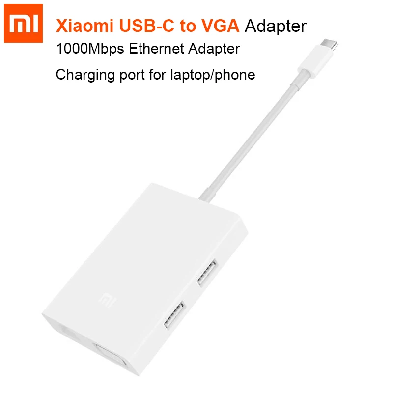

Original Xiaomi USB 3.0 Type C USB-C to VGA Converter Ethernet Adapter Reversible for Macbook Xiaomi laptop 13.3 PD3.0 Charger