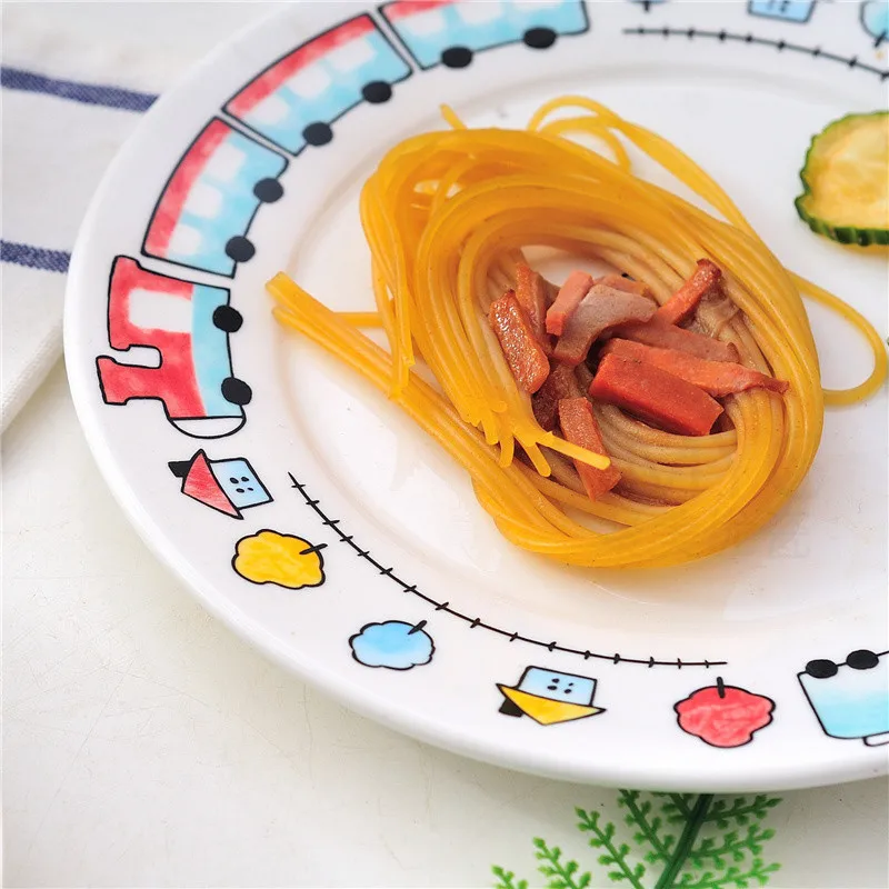 Cartoon Train Pattern Baby Ceramic Dining Dish (4)