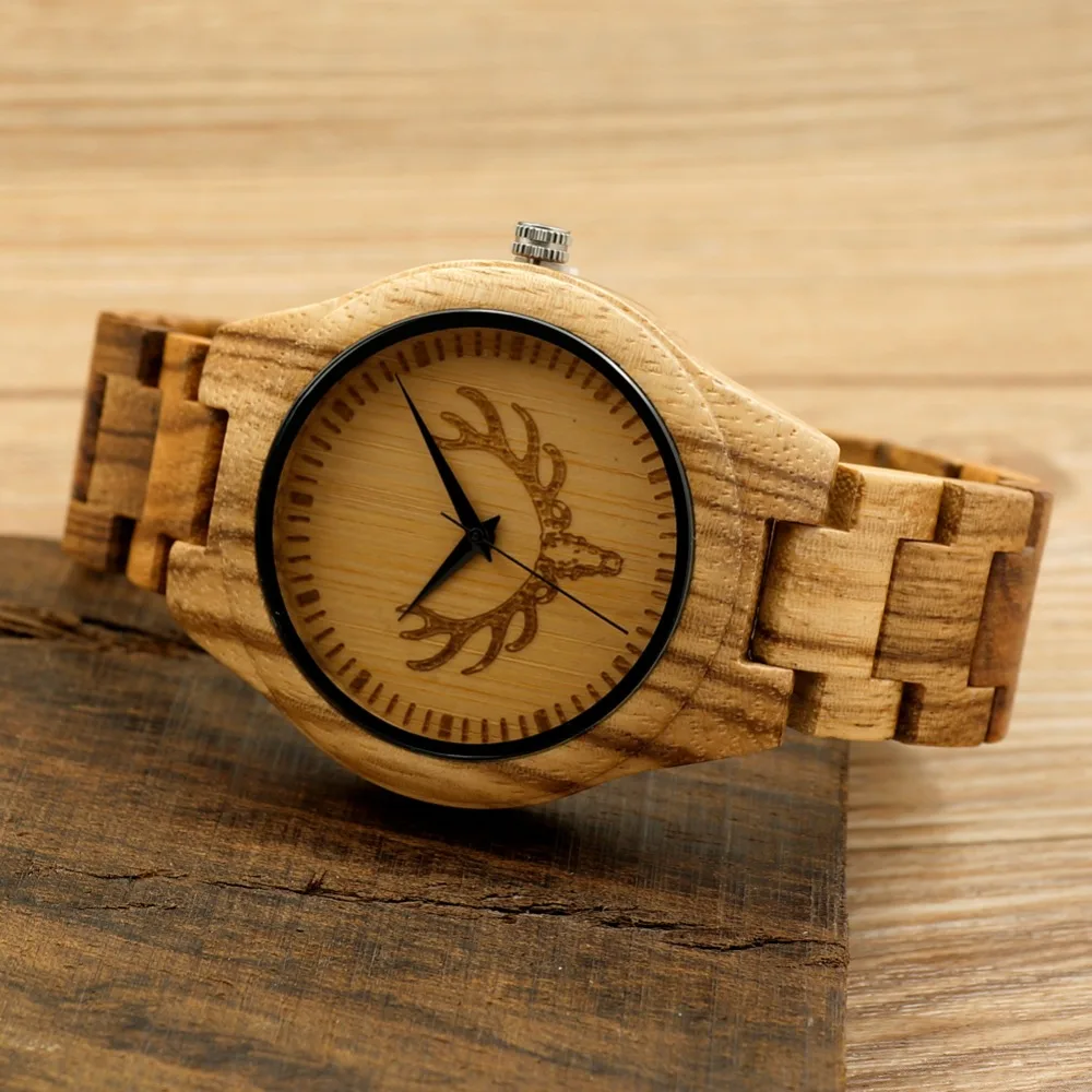 BOBO BIRD L-K29 Deer Head Dial Fashion Zebra Wooden Men-sized Hour Quartz Watches for Men with Gift Box BOBO BIRD L-K29 Deer Head Dial Fashion Zebra Wooden Men-sized Hour Quartz Watches for Men with Gift Box