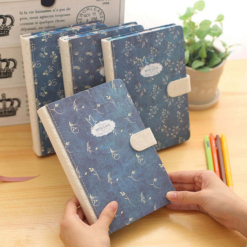 

Creative vintage notebook Hard Cover Lined Diary Cute Planner Journal School Study Notebook flower Memo Agenda Notepad Gift