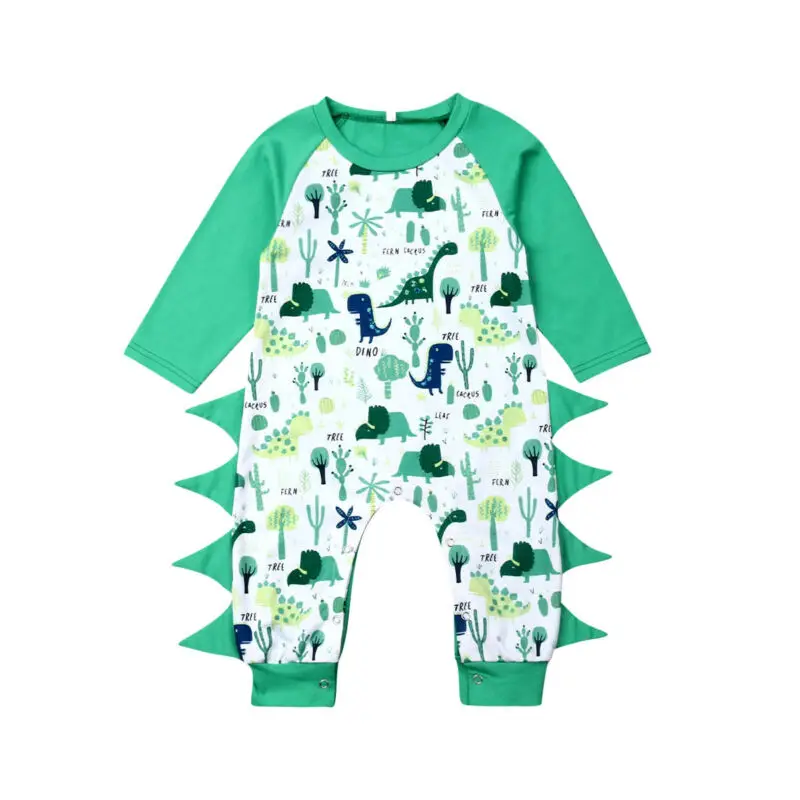 

0-24M Newborn Baby Boy Girl Dinosaur Romper Long Sleeve Jumpsuit Outfits Clothes Baby Clothing