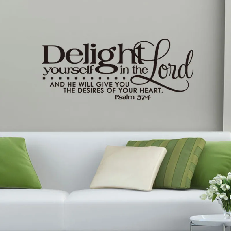 

Delight yourself also in the Lord Scripture Bible Verse Religious Vinyl Wall Decal Quote Lettering
