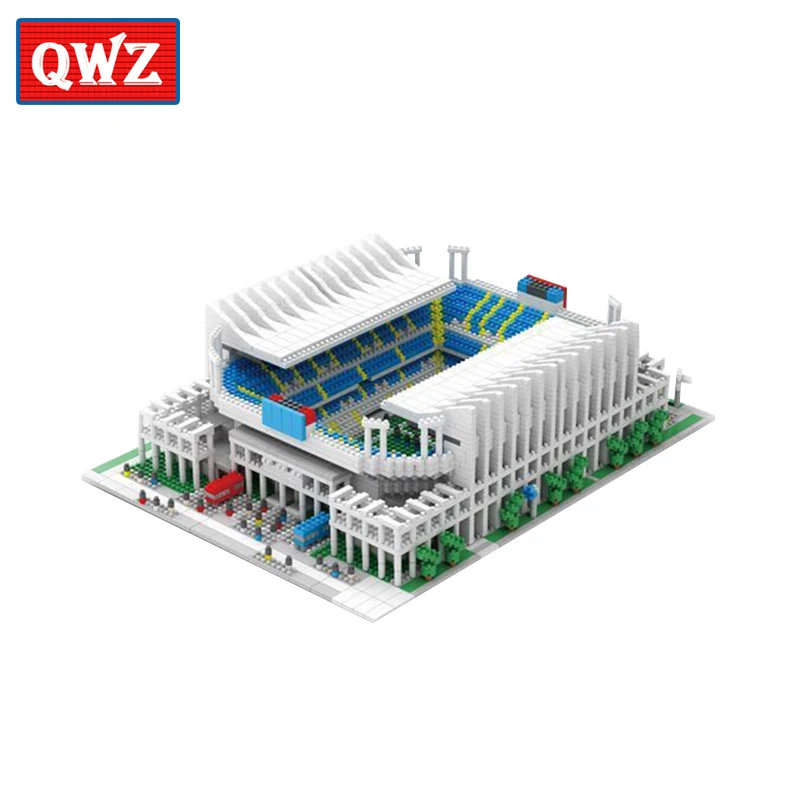 

QWZ Architecture Diamond Blocks 3D World Famous Club Spain Football Filed Building Action Figure Juguetes Toys World Cup Gift