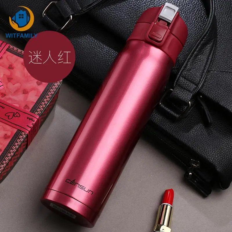 

Stainless Steel Sport Bottle For Water Tea Insulated Coffee Termal Travel Bicycle Yoga Drinking Auto Car Vacuum Flask 480ml